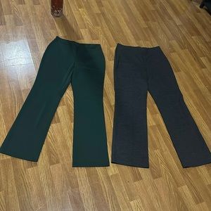 Sz Medium Pull on dress pants. Dark green- Cato and Geay-Mountain Lake GUC